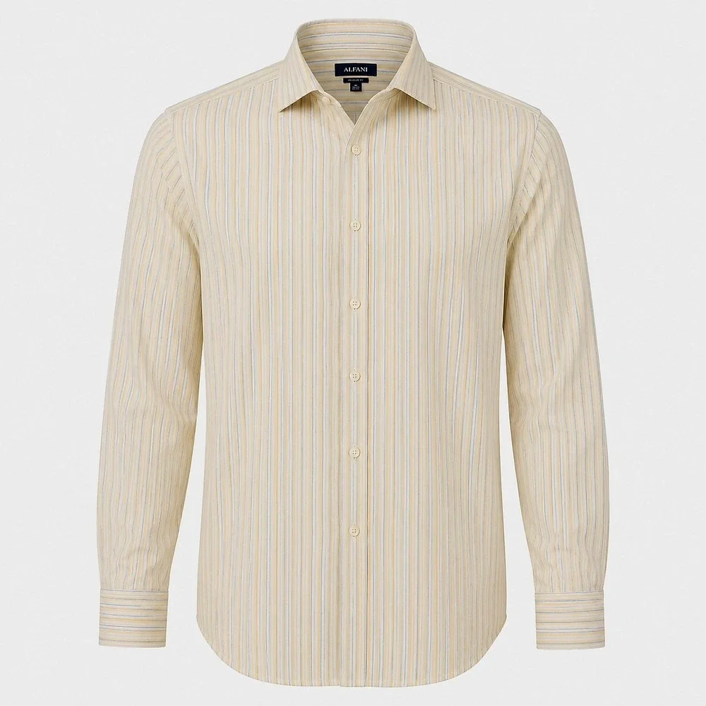 Banana Republic Shirt Mens XL Yellow Stripe Button Front Shirt Long Sleeve